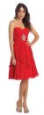 Strapless Ruched Short Formal Bridesmaid Party Dress in Red